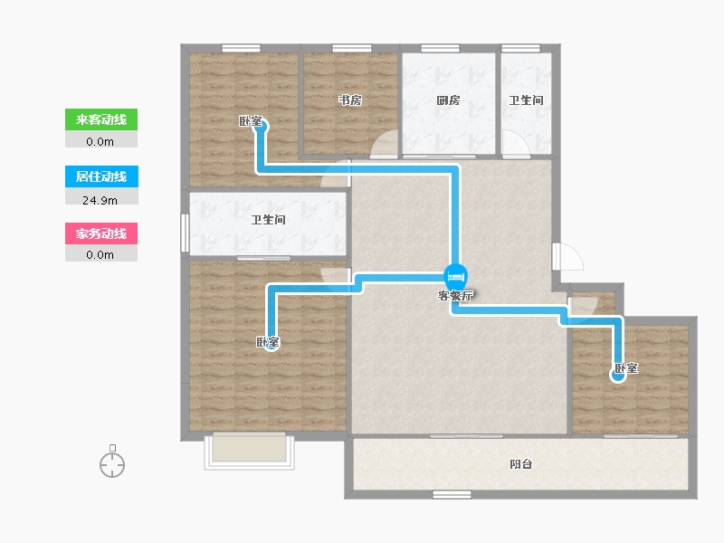 浙江省-金华市-滨江建杭坤和望品-136.86-户型库-动静线