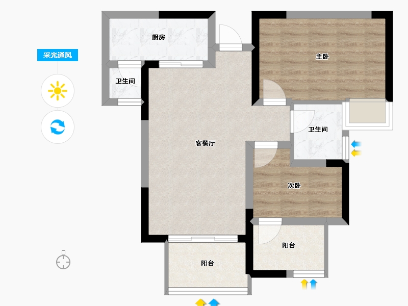 四川省-成都市-华侨城融创春风十里-59.91-户型库-采光通风