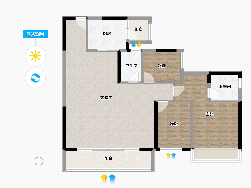 四川省-成都市-三环至绕城-103.27-户型库-采光通风