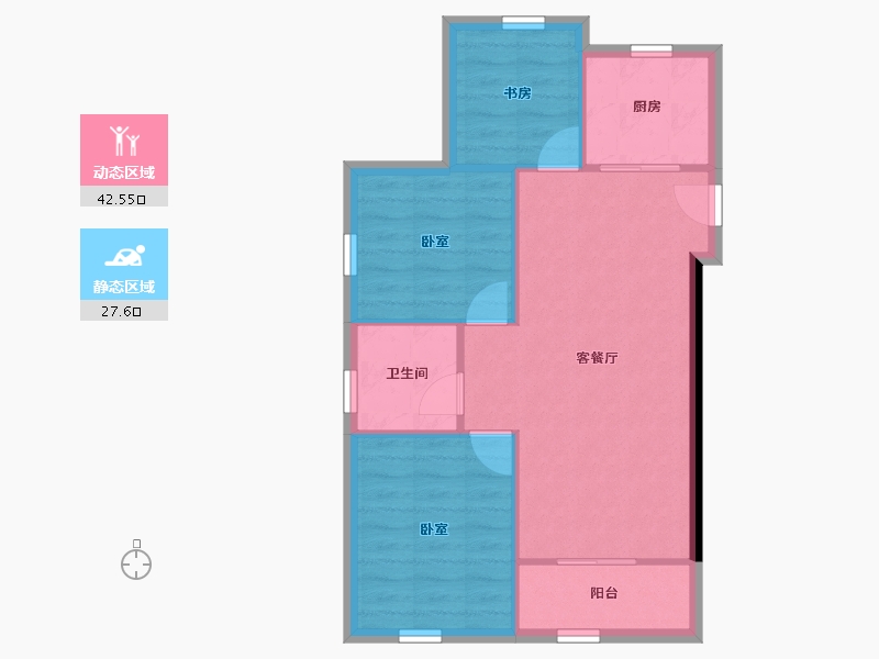 甘肃省-兰州市-绿城·兰州诚园-63.82-户型库-动静分区