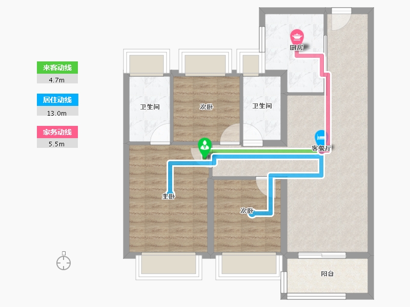 上海-上海市-保利明玥宸光-77.60-户型库-动静线