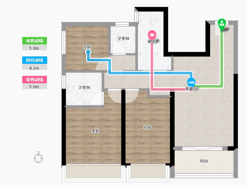 海南省-海口市-同康·国兴一品-73.19-户型库-动静线