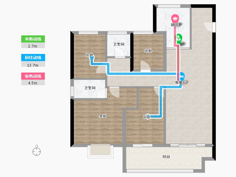 浙江省-宁波市-海伦堡·沁栖雅苑-102.87-户型库-动静线