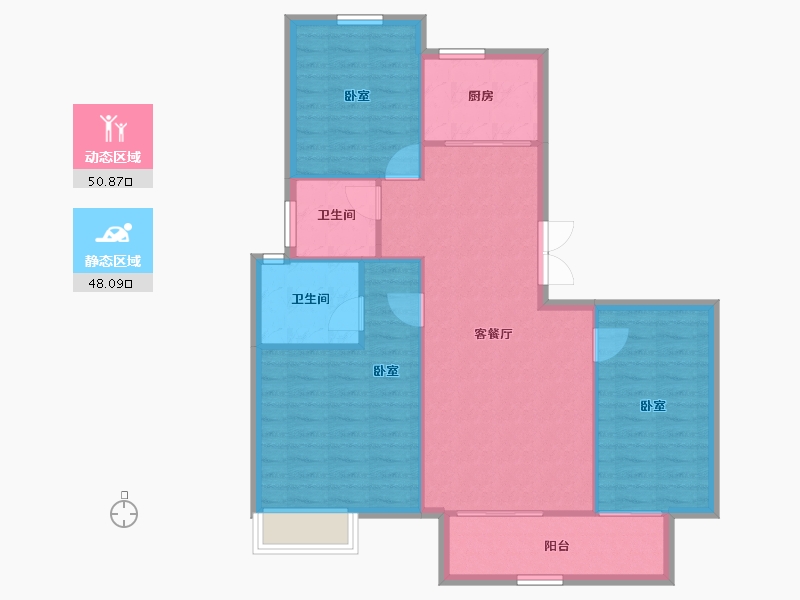 河北省-廊坊市-中交·上和苑-90.85-户型库-动静分区