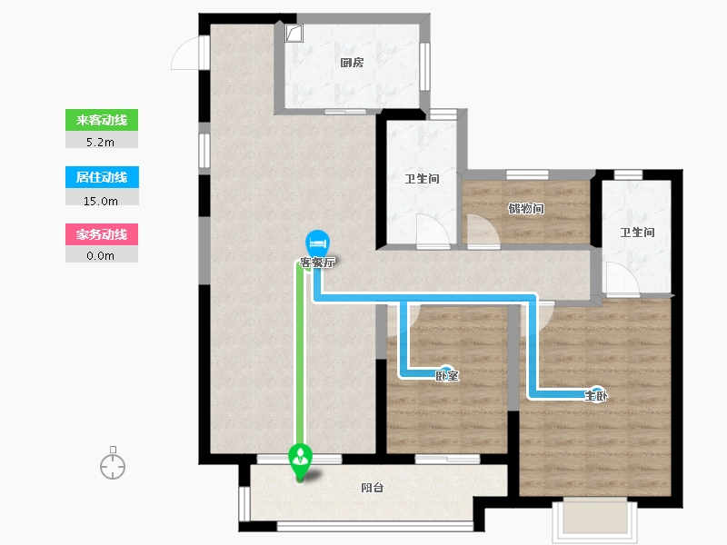 浙江省-宁波市-美的海畔云城-94.42-户型库-动静线