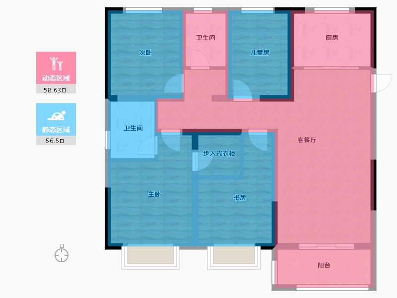 安徽省-合肥市-金店雅苑-102.00-户型库-动静分区