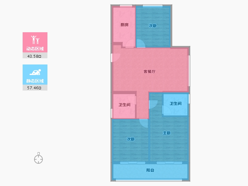 浙江省-杭州市-杭房·启润学府-91.77-户型库-动静分区