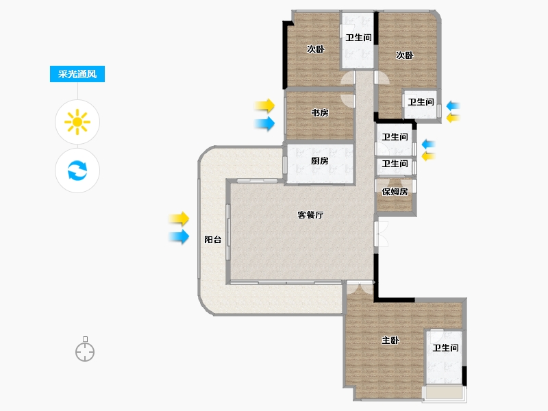 四川省-成都市-清凤鹿溪源-198.16-户型库-采光通风