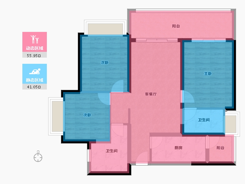 四川省-成都市-天府半岛-86.24-户型库-动静分区