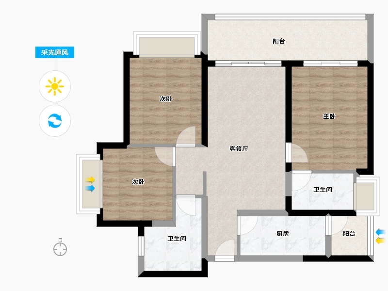 四川省-成都市-天府半岛-86.24-户型库-采光通风