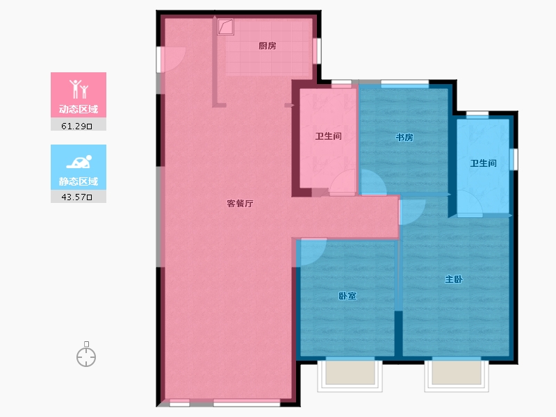 甘肃省-兰州市-绿城·兰州诚园-94.40-户型库-动静分区