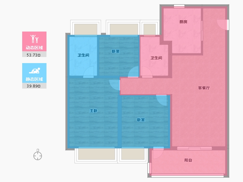 上海-上海市-招商象屿蟠龙府2期-84.00-户型库-动静分区