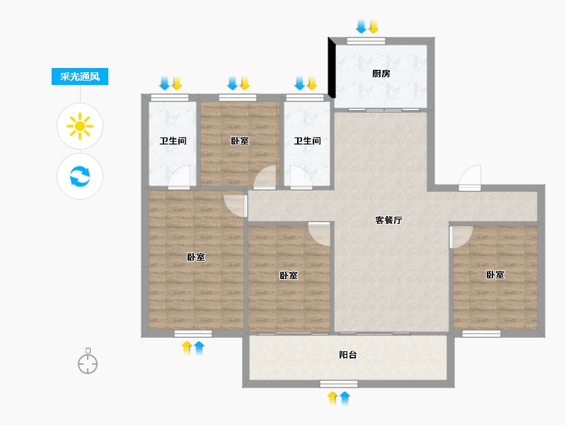 浙江省-宁波市-保利瑧誉-112.77-户型库-采光通风