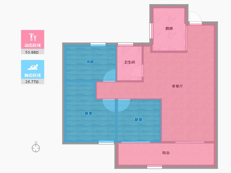 浙江省-宁波市-保利·和颂文华-70.58-户型库-动静分区