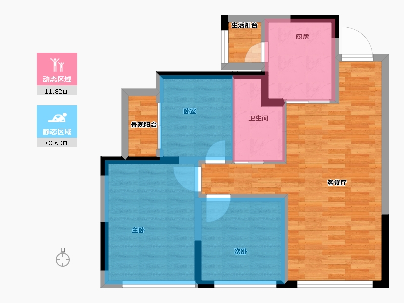 四川省-成都市-首钢璟悦里-67.50-户型库-动静分区