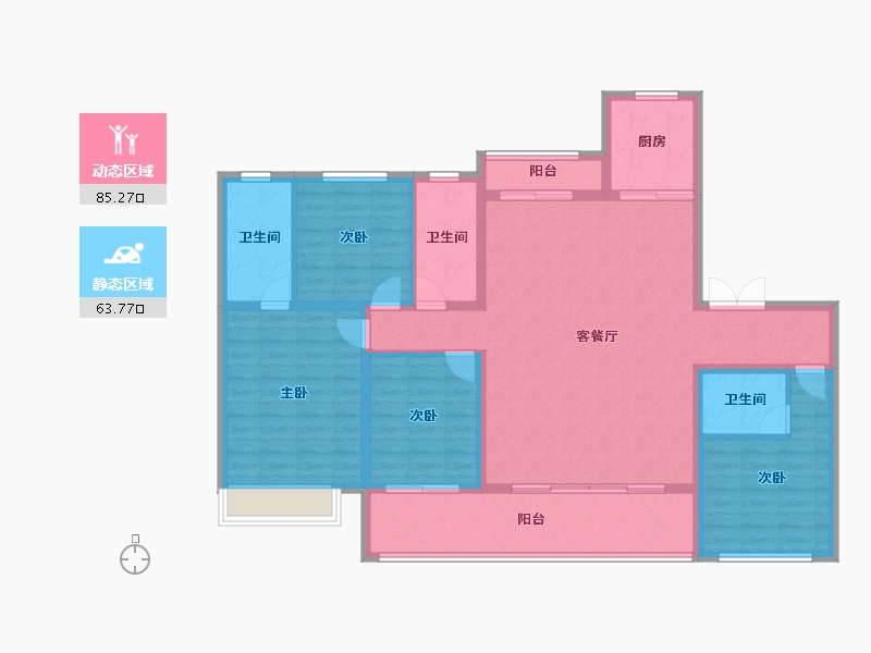 四川省-成都市-星河WORLD公园贰号-134.79-户型库-动静分区