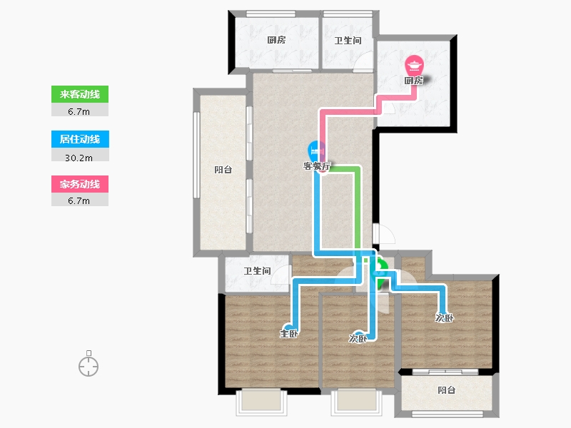 浙江省-金华市-滨江建杭坤和望品-116.25-户型库-动静线