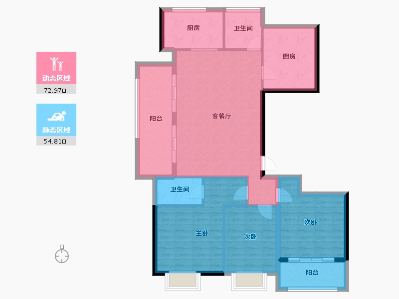 浙江省-金华市-滨江建杭坤和望品-116.25-户型库-动静分区