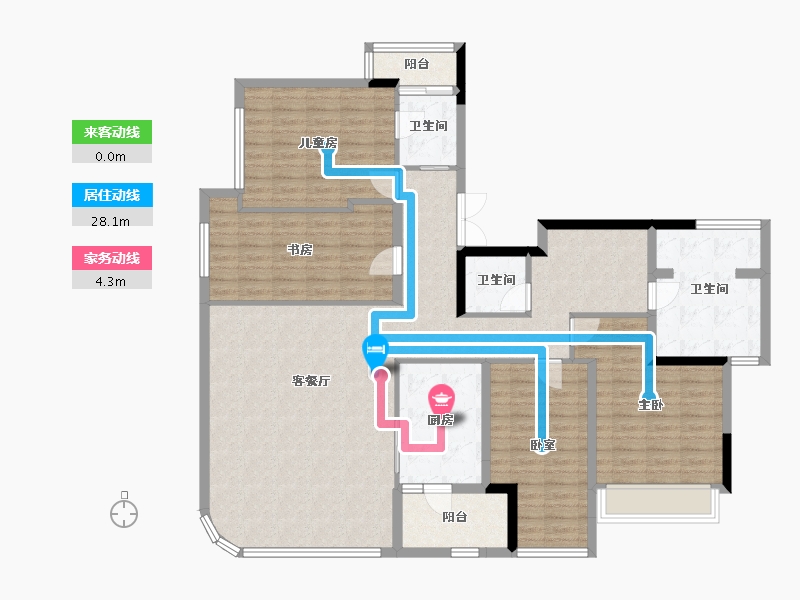 重庆-重庆市-香港置地启元-144.73-户型库-动静线