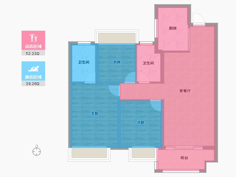 江苏省-常州市-星河时代-81.99-户型库-动静分区