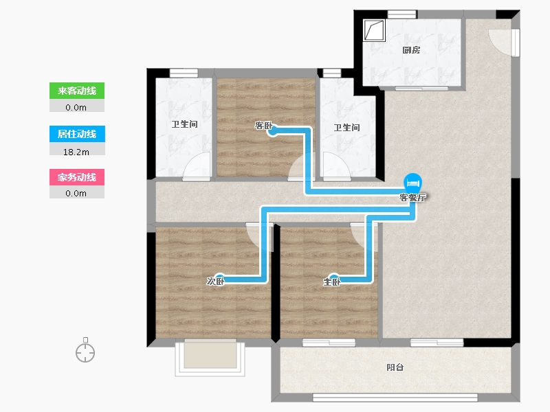 江苏省-南京市-龙光·下关城开·玖荣府-88.00-户型库-动静线