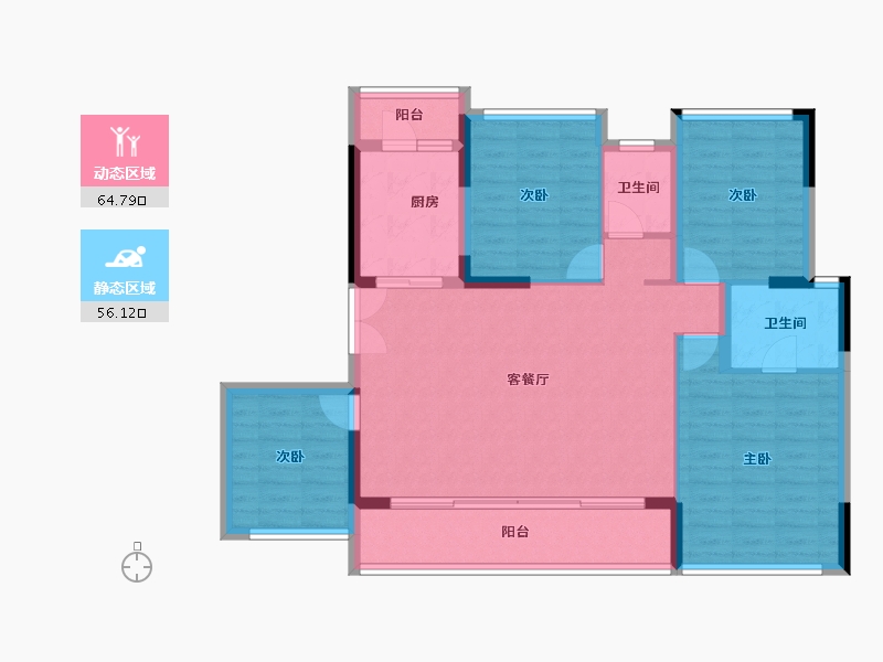 四川省-成都市-锦绣世家-109.42-户型库-动静分区