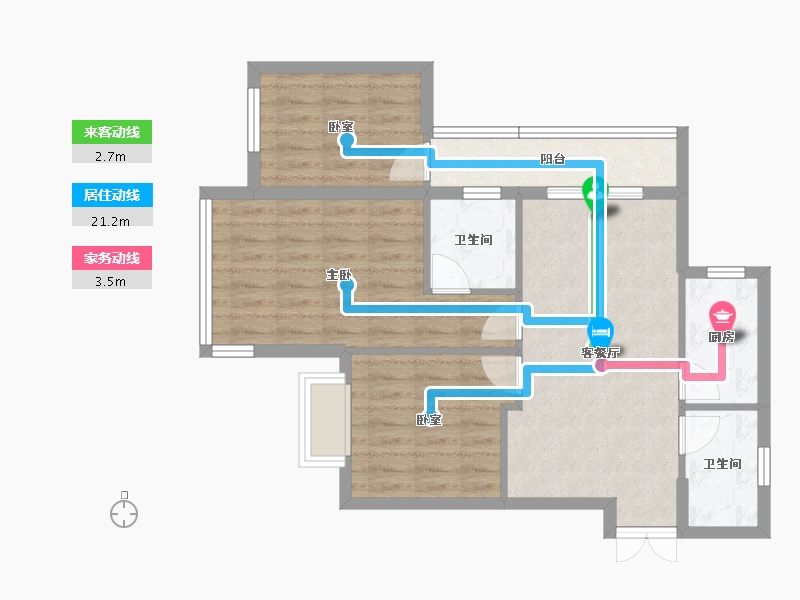 广西壮族自治区-南宁市-荣和伍壹大道-72.33-户型库-动静线