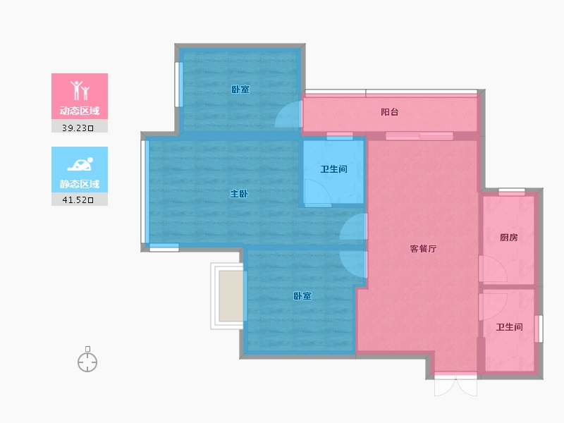 广西壮族自治区-南宁市-荣和伍壹大道-72.33-户型库-动静分区