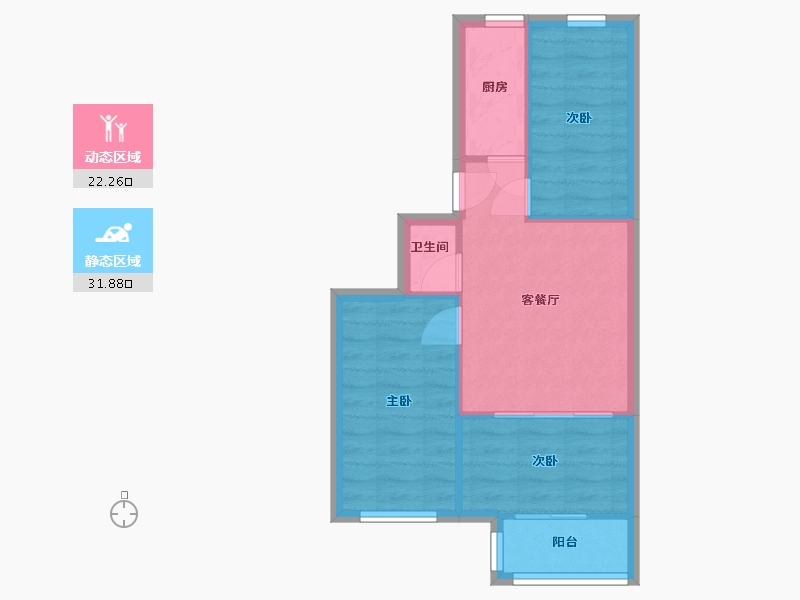 北京-北京市-红旗村六号院-55.20-户型库-动静分区