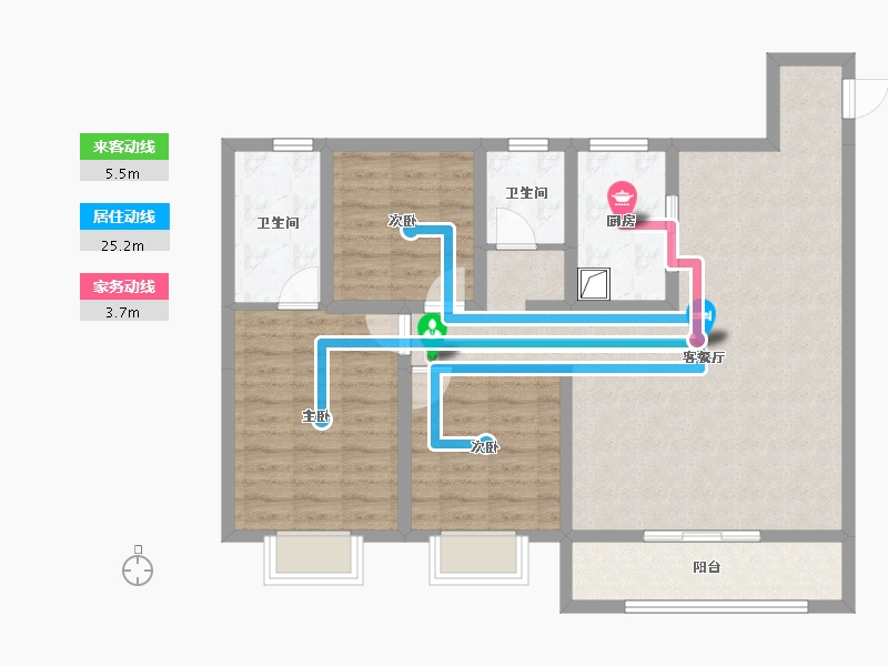 陕西省-咸阳市-龙泉·壹号院-93.38-户型库-动静线