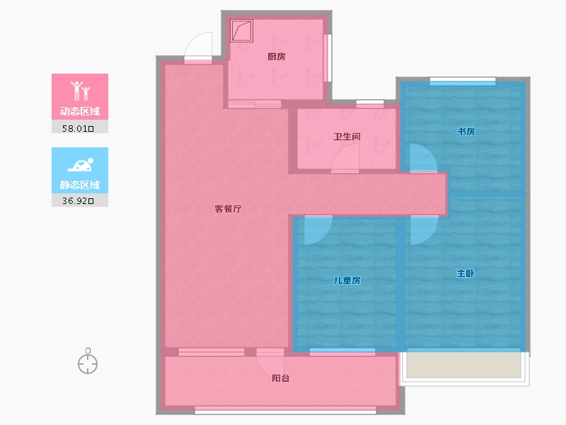 山东省-青岛市-中海寰宇时代-84.00-户型库-动静分区