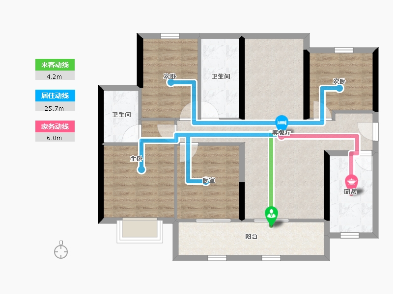 广东省-惠州市-德威花园-89.15-户型库-动静线