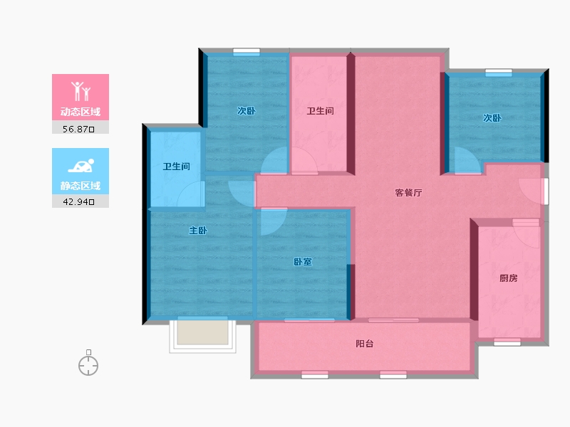 广东省-惠州市-德威花园-89.15-户型库-动静分区