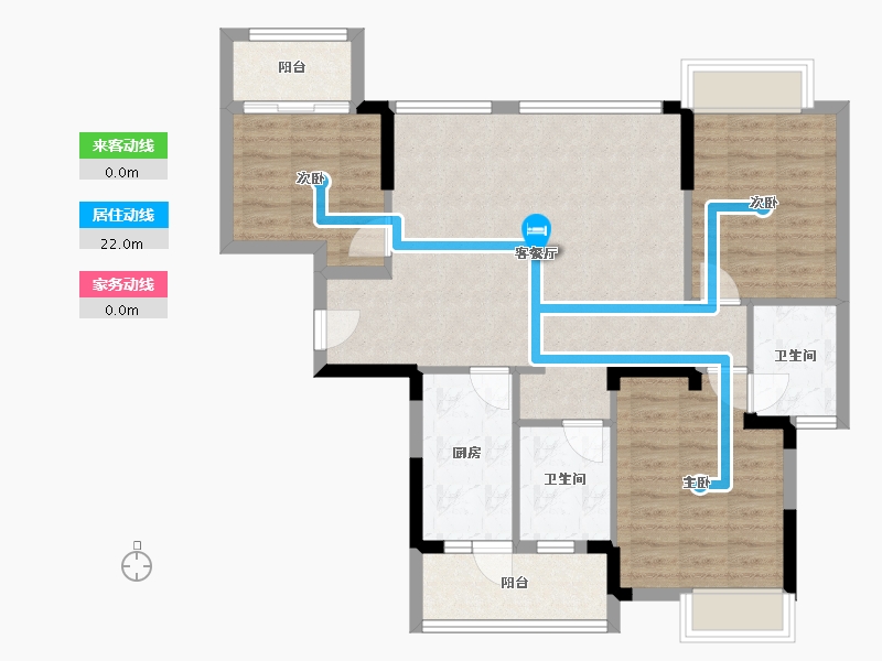 福建省-龙岩市-南山凤凰城-89.62-户型库-动静线