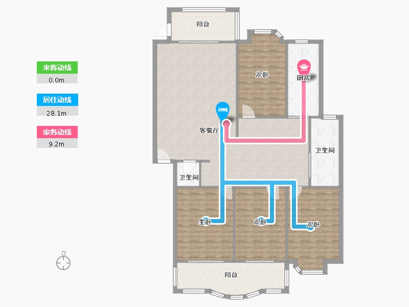 湖北省-武汉市-玉兰苑-南区-138.14-户型库-动静线