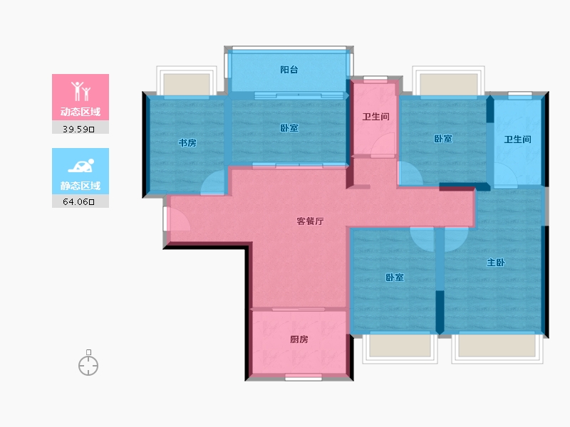 广东省-珠海市-仁恒滨海湾-92.16-户型库-动静分区