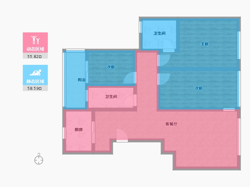 河南省-鹤壁市-朝阳社区-100.80-户型库-动静分区