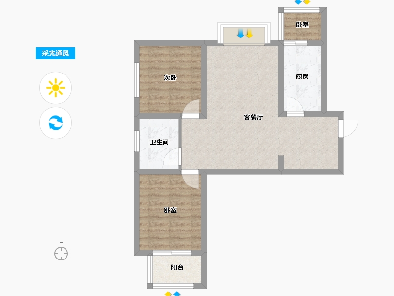 山西省-太原市-华峪南区-60.49-户型库-采光通风