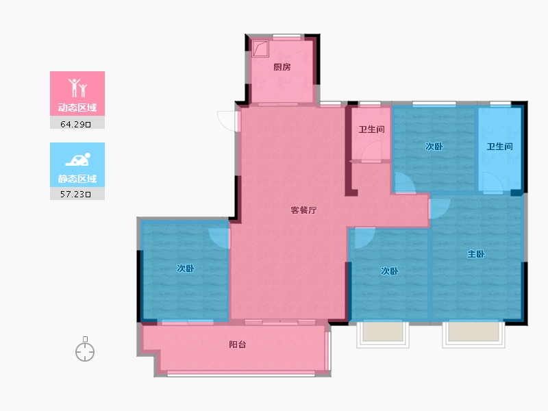 福建省-泉州市-凯旋壹号-110.40-户型库-动静分区