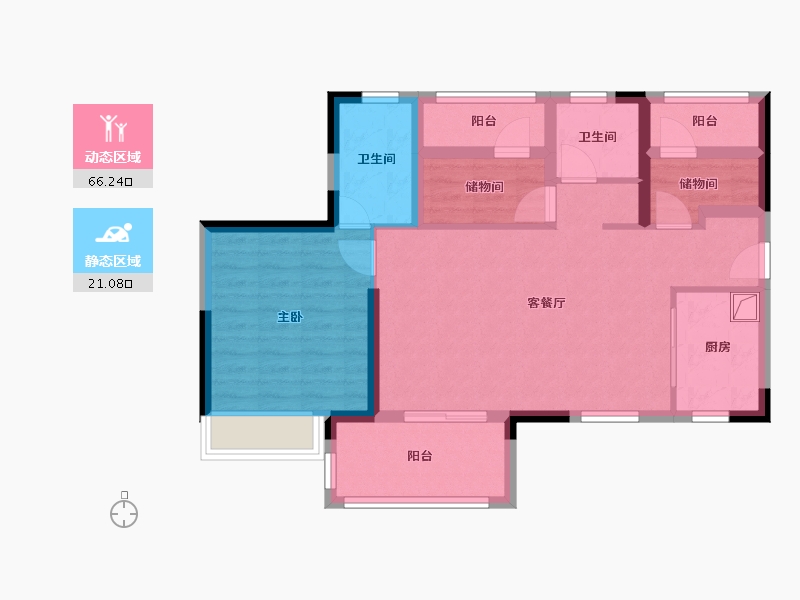 广东省-广州市-星图花园-76.80-户型库-动静分区