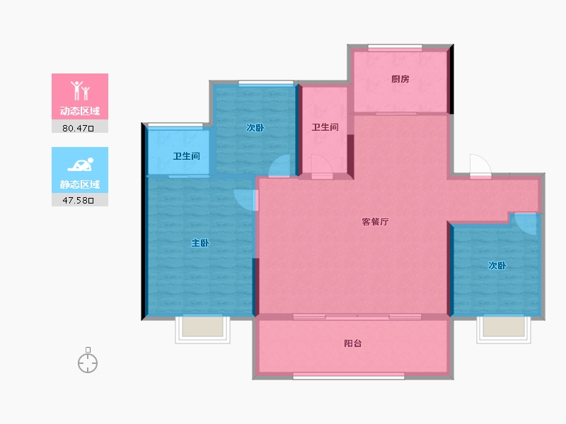 安徽省-合肥市-兴港和昌湖畔天樾-116.26-户型库-动静分区