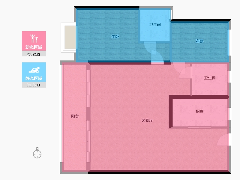 湖北省-武汉市-融侨滨江城美域-78.00-户型库-动静分区