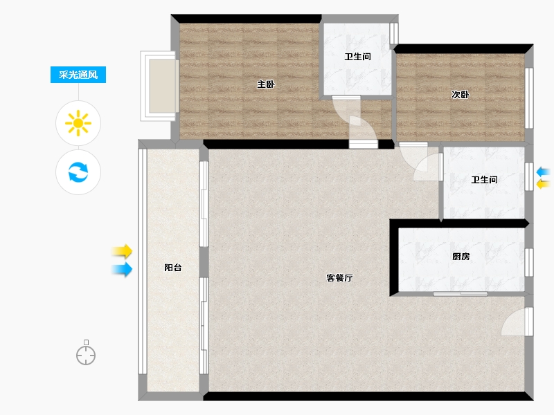 湖北省-武汉市-融侨滨江城美域-78.00-户型库-采光通风