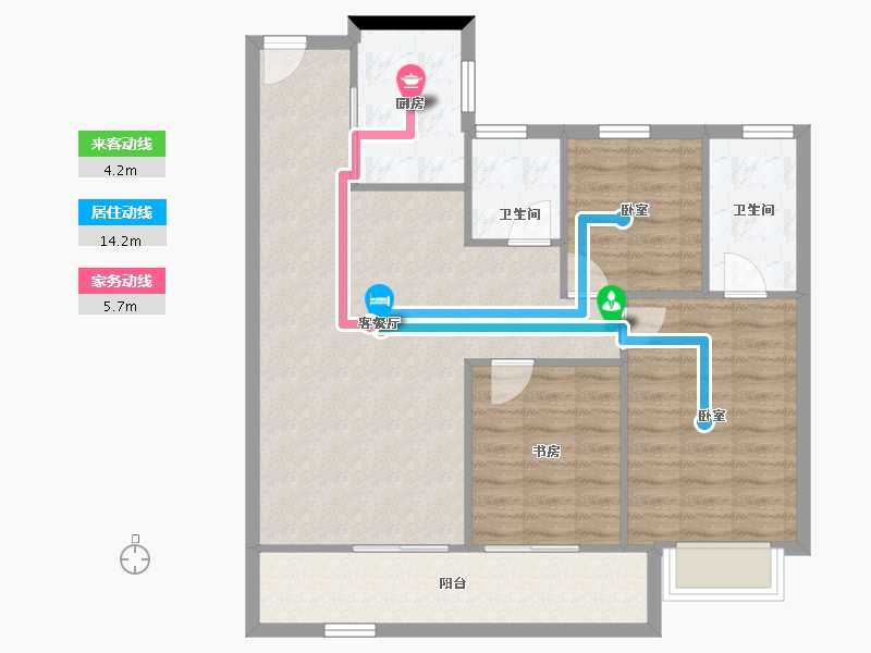 云南省-昆明市-中铁诺德·央玺春风-88.68-户型库-动静线