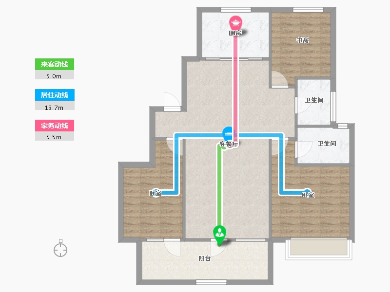 山东省-聊城市-澜庭嘉苑-100.86-户型库-动静线