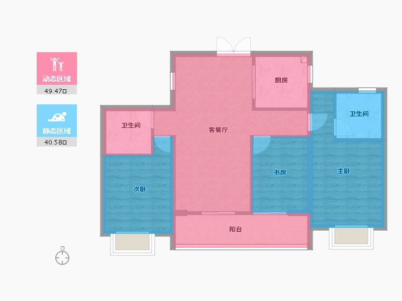 浙江省-温州市-东厦滨江上品-80.79-户型库-动静分区