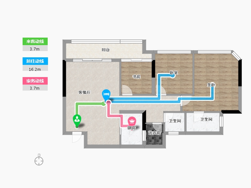 重庆-重庆市-巴南新鸥鹏巴川府-79.94-户型库-动静线