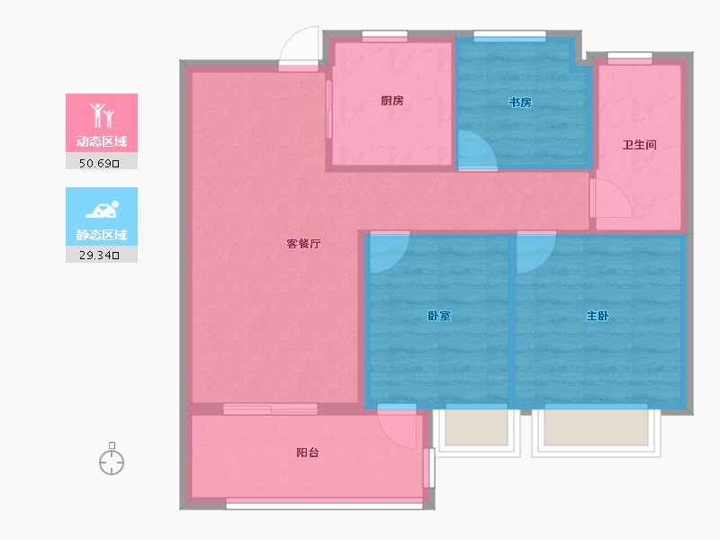 上海-上海市-招商象屿蟠龙府2期-72.00-户型库-动静分区