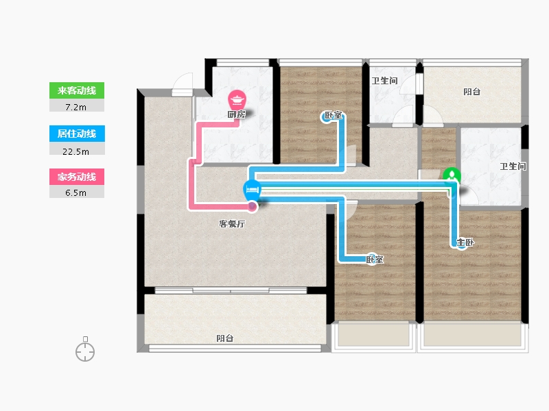 浙江省-台州市-绿城城投·晓风印月-104.00-户型库-动静线