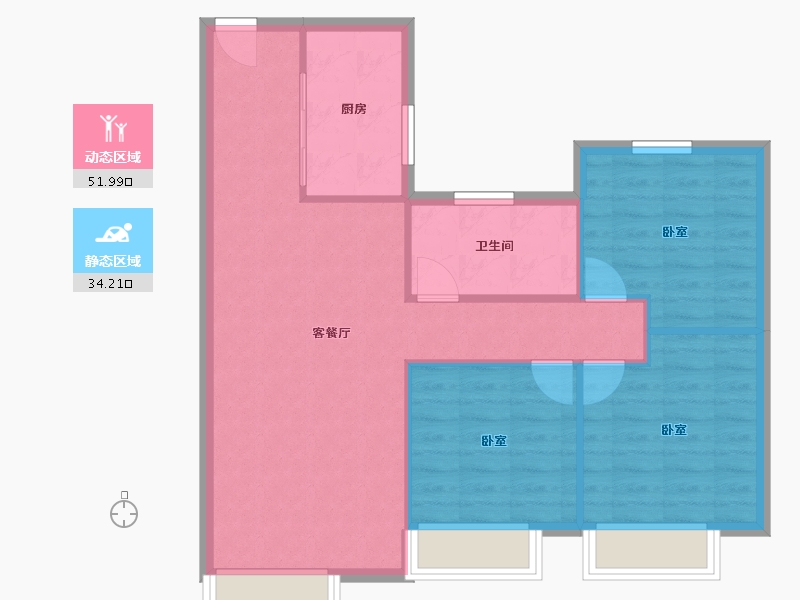 甘肃省-兰州市-龙湖·天璞-78.59-户型库-动静分区